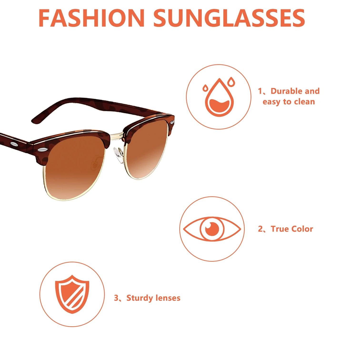 Classic square-framed sunglasses for women and men, 1 pair of vintage sunglasses with a storage bag.
