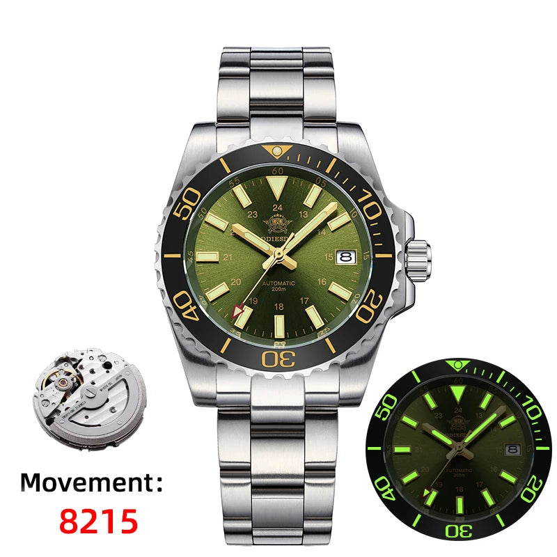 ADDIESDIVE Men's Watch 8215 Mechanical Sapphire Luminous Diving Watch 200m Ceramic Bezel Automatic Watch Clock Gift Watch AD2504