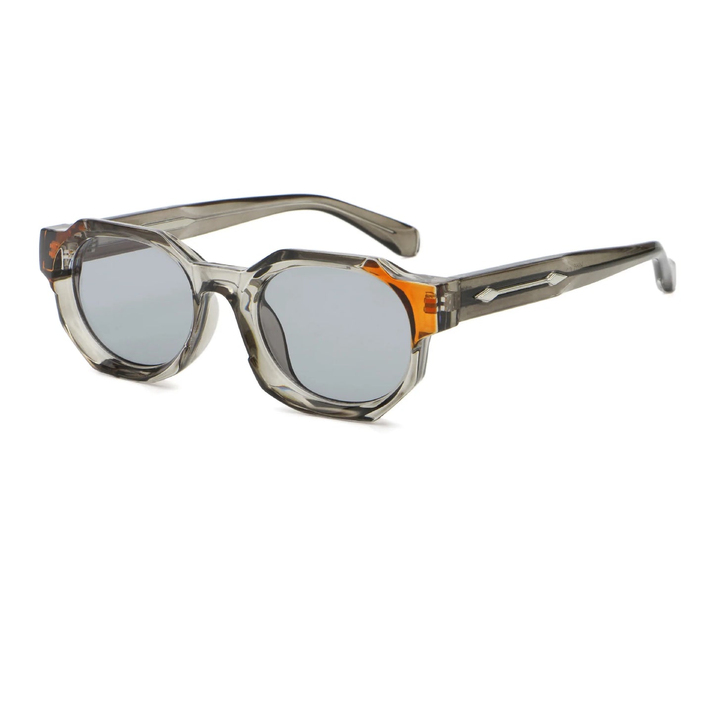 Double Bridge Square Frame Polygon Wome Sunglasses Fashion Metal Glasses Street Shot High grade Sunglasses