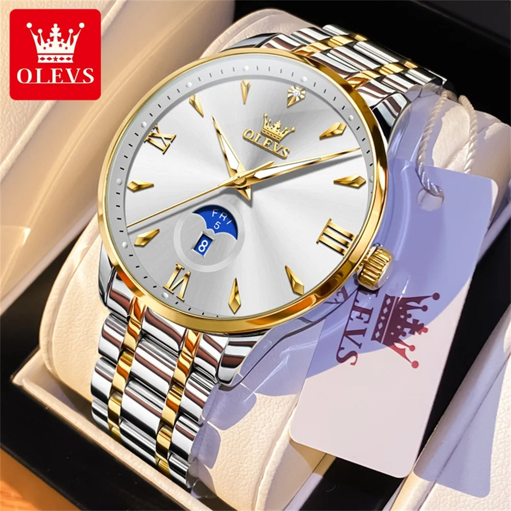OLEVS Brand Men's Watch Quartz Watch Calendar Week Business Waterproof 3646