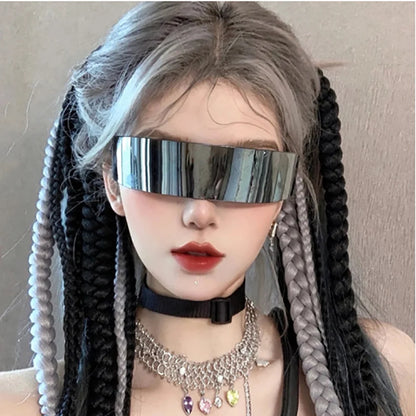 New Cyberpunk futuristic unibody sunglasses Internet celebrity Bundy sunglasses personality sunglasses