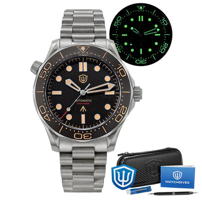 Watchdives WD007 Men Watch NH35 Automatic Movement Sapphire Luxury Watches 200m Waterproof 42mm Titanium Watch with Gift Box
