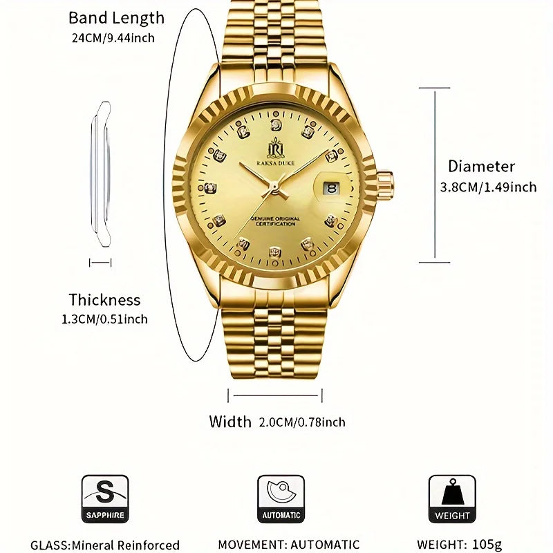TEVISE Automatic Mechanical Watch for Men Stainless Steel Fashion&Business Wristwatch Date Calendar Automatic Watch