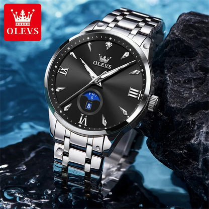 OLEVS Brand Men's Watch Quartz Watch Calendar Week Business Waterproof 3646