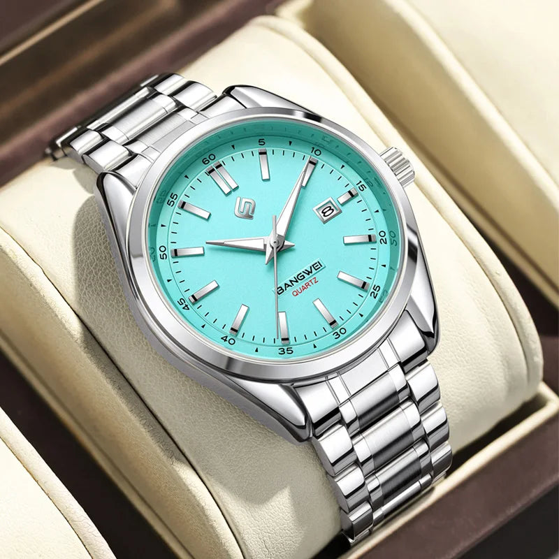 LIGE Watch Men Luxury Business Luminous Stainless Steel Male Quartz Wristwatches Waterproof Calendar Clock Relojs Hombre+Box