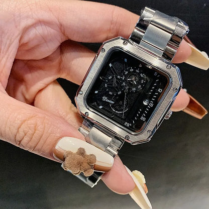 Steel Strap Large Dial Mechanical Face Luxury Fashion Accessory