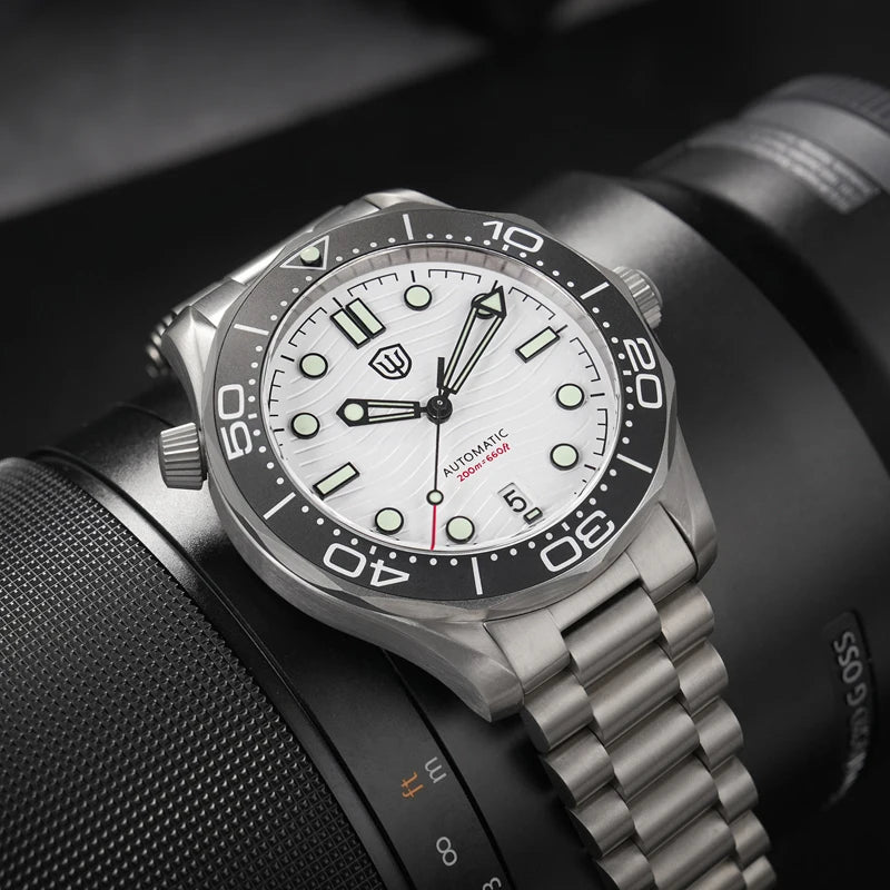 Watchdives WD007 Men Watch NH35 Automatic Movement Sapphire Luxury Watches 200m Waterproof 42mm Titanium Watch with Gift Box