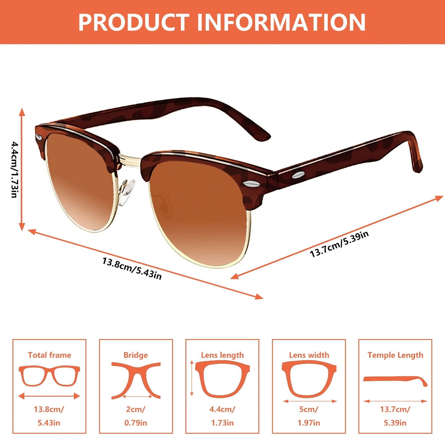 Classic square-framed sunglasses for women and men, 1 pair of vintage sunglasses with a storage bag.