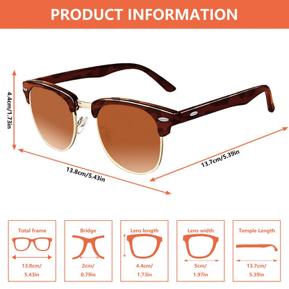 Classic square-framed sunglasses for women and men, 1 pair of vintage sunglasses with a storage bag.