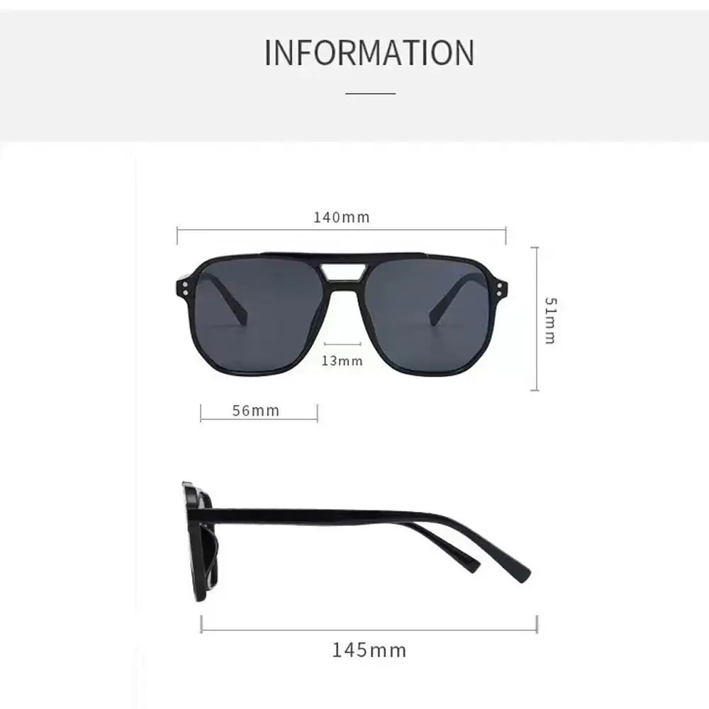 Punk Square Frame Sunglasses Beach Eye Protection Anti-UV Black Shades Glasses Travel Accessories Retro Sunglasses for women men