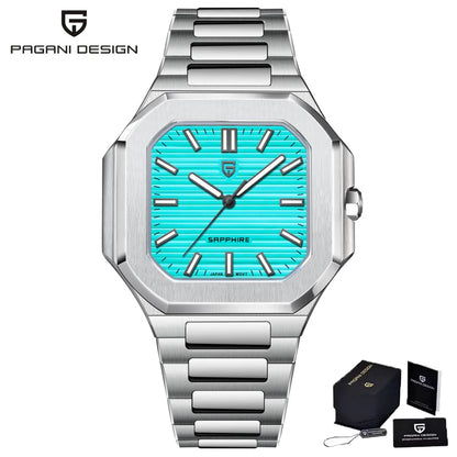 PAGANI DESIGN 2025 New 37MM Square Casual Top brand Men Watch Sapphire Glass Stainless Steel Quartz Watch Gift With Box Relojes
