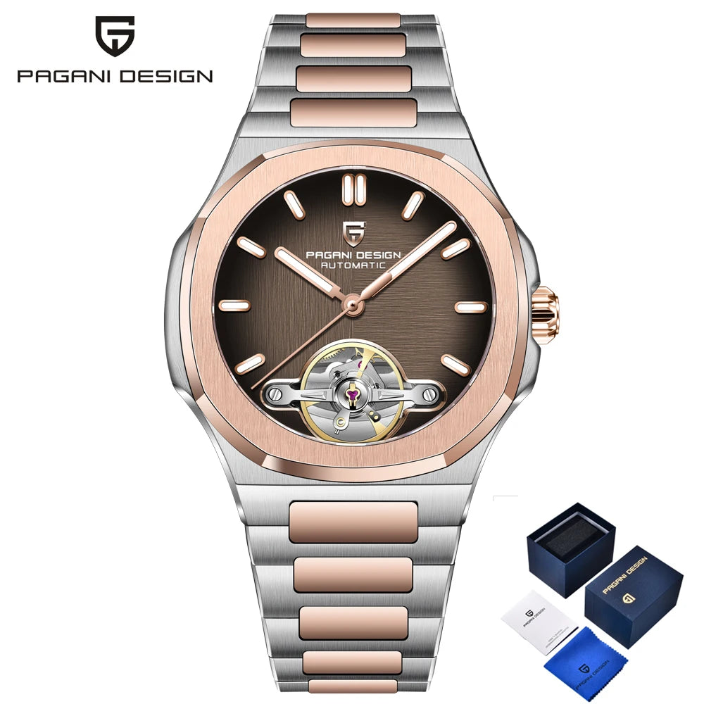 PAGANI DESIGN Tourbillon Men's Watches Top Luxury Automatic Watch For Men Mechanical Wristwatches AR Sapphire Luminous Gift Box