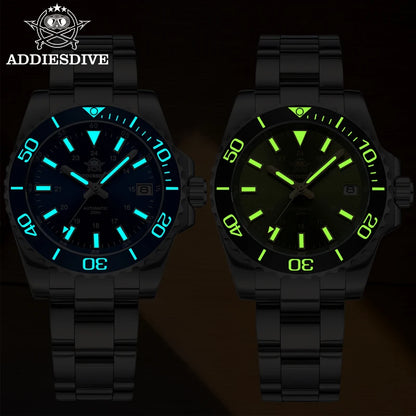 ADDIESDIVE Men's Watch 8215 Mechanical Sapphire Luminous Diving Watch 200m Ceramic Bezel Automatic Watch Clock Gift Watch AD2504
