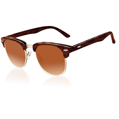 Classic square-framed sunglasses for women and men, 1 pair of vintage sunglasses with a storage bag.