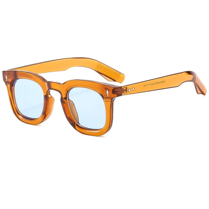 Double Bridge Square Frame Polygon Wome Sunglasses Fashion Metal Glasses Street Shot High grade Sunglasses