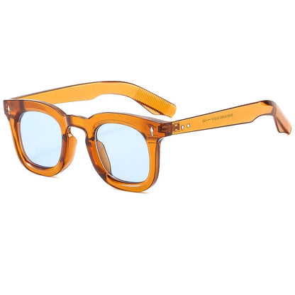 Double Bridge Square Frame Polygon Wome Sunglasses Fashion Metal Glasses Street Shot High grade Sunglasses