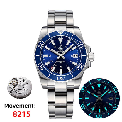 ADDIESDIVE Men's Watch 8215 Mechanical Sapphire Luminous Diving Watch 200m Ceramic Bezel Automatic Watch Clock Gift Watch AD2504