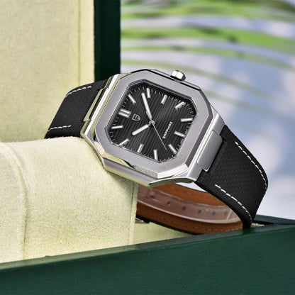 PAGANI DESIGN 2025 New 37MM Square Casual Top brand Men Watch Sapphire Glass Stainless Steel Quartz Watch Gift With Box Relojes