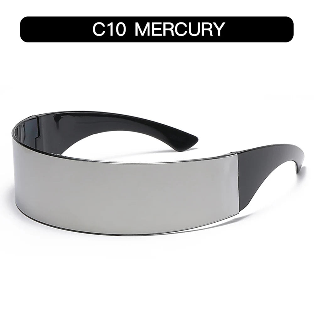 New Cyberpunk futuristic unibody sunglasses Internet celebrity Bundy sunglasses personality sunglasses