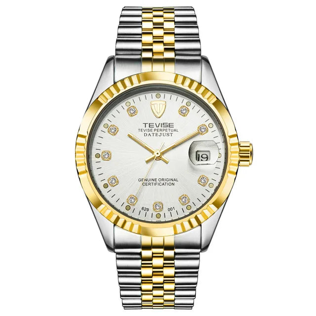 TEVISE Automatic Mechanical Watch for Men Stainless Steel Fashion&Business Wristwatch Date Calendar Automatic Watch