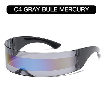 New Cyberpunk futuristic unibody sunglasses Internet celebrity Bundy sunglasses personality sunglasses