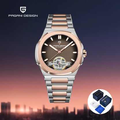 PAGANI DESIGN Tourbillon Men's Watches Top Luxury Automatic Watch For Men Mechanical Wristwatches AR Sapphire Luminous Gift Box