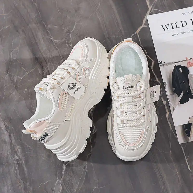 Increases Height Non-slip Heels Shoes Sports Women's Shoes Size 46 Heels Sneakers Sapatenes Designer Genuine Brand