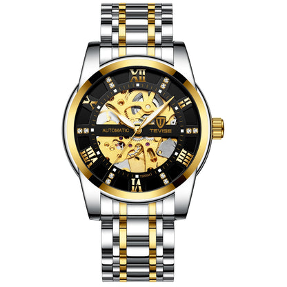 TEVISE Skeleton Watch Men Watch Automatic Mechanical Watch Fashion Luxury Watch Stainless Steel Luminous Watch Waterproof