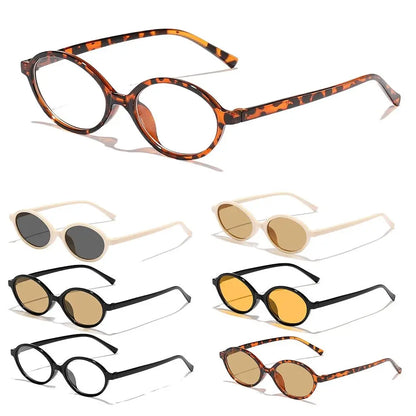 New Small Frame Small Round Sunglasses UV400 Protection Travel Oval Sunglasses Plastics Shades for Men Women