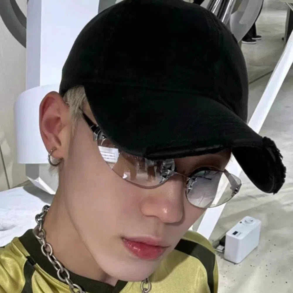 Personality Y2K Style Frameless Sunglasses Trend UV Protection Retro Eyeglasses Vintage Light Weight Punk Eyeglasses Holiday