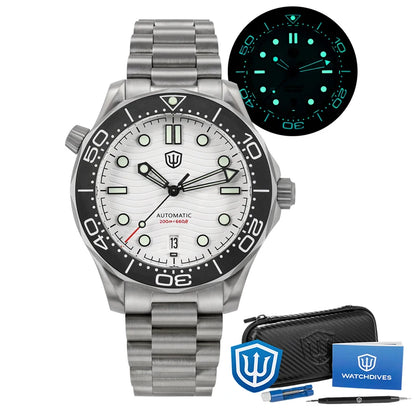 Watchdives WD007 Men Watch NH35 Automatic Movement Sapphire Luxury Watches 200m Waterproof 42mm Titanium Watch with Gift Box