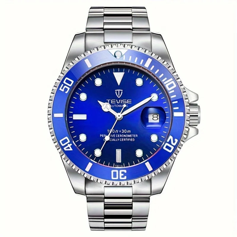 TEVISE New Men Mechanical Wristwatch Luxury Business Leisure Stainless Steel Watch Various Colors Diving Watch