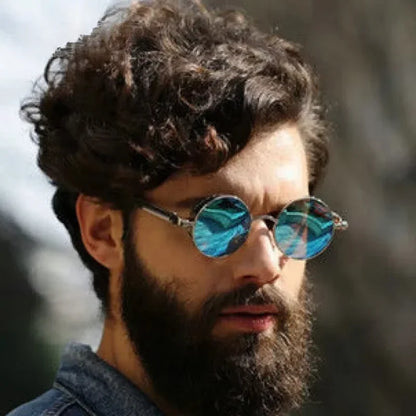 Metal Steampunk Sunglasses Men Women Fashion Round Glasses Brand Designer Vintage Sun Glasses High Quality Oculos de sol 2021