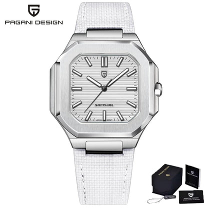 PAGANI DESIGN 2025 New 37MM Square Casual Top brand Men Watch Sapphire Glass Stainless Steel Quartz Watch Gift With Box Relojes