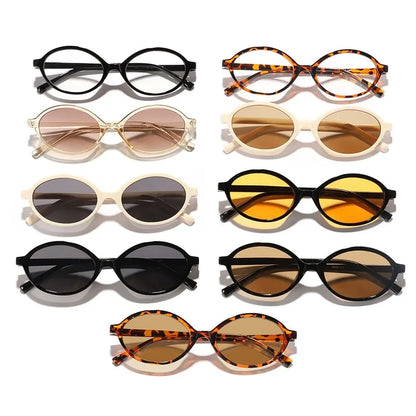 New Small Frame Small Round Sunglasses UV400 Protection Travel Oval Sunglasses Plastics Shades for Men Women
