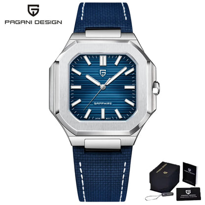 PAGANI DESIGN 2025 New 37MM Square Casual Top brand Men Watch Sapphire Glass Stainless Steel Quartz Watch Gift With Box Relojes