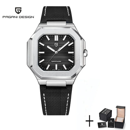 PAGANI DESIGN 2025 New 37MM Square Casual Top brand Men Watch Sapphire Glass Stainless Steel Quartz Watch Gift With Box Relojes