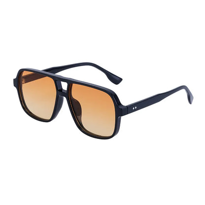 Double Bridge Square Frame Polygon Wome Sunglasses Fashion Metal Glasses Street Shot High grade Sunglasses