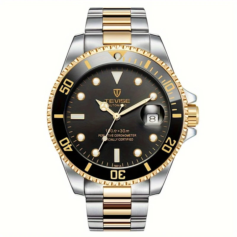 TEVISE New Men Mechanical Wristwatch Luxury Business Leisure Stainless Steel Watch Various Colors Diving Watch