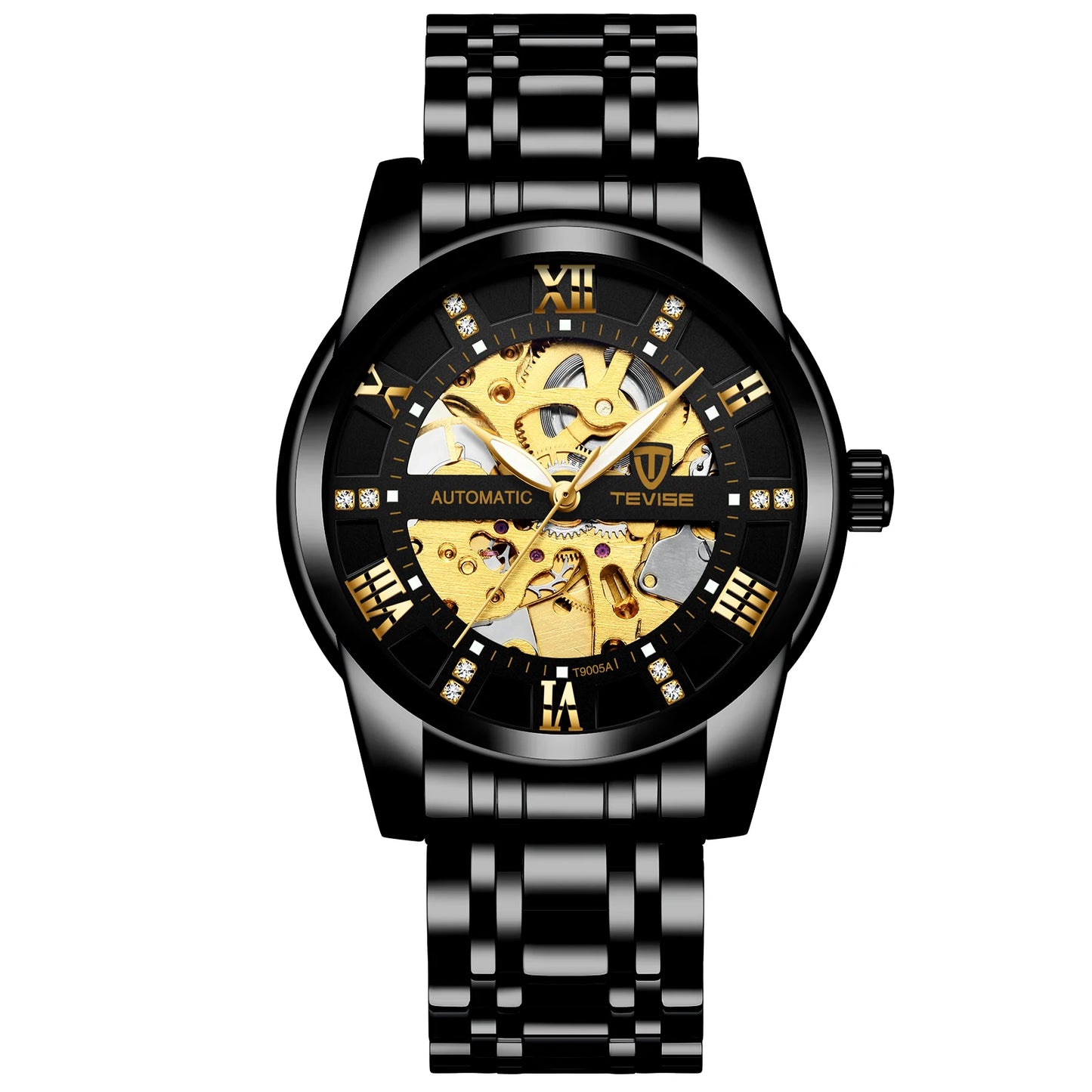 TEVISE Skeleton Watch Men Watch Automatic Mechanical Watch Fashion Luxury Watch Stainless Steel Luminous Watch Waterproof