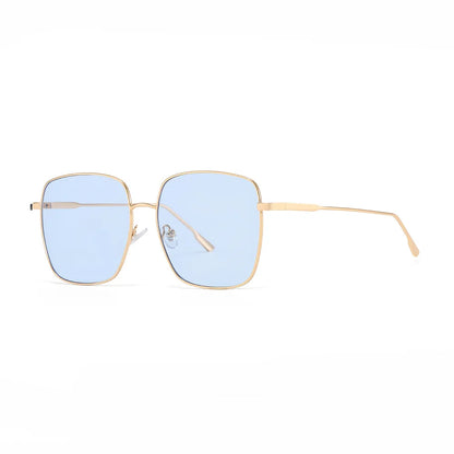 2025 New Retro Luxury Brand Design Eyewear for Men Women Large Metal Frame Colored Lenses Sunglasses UV400 Protection