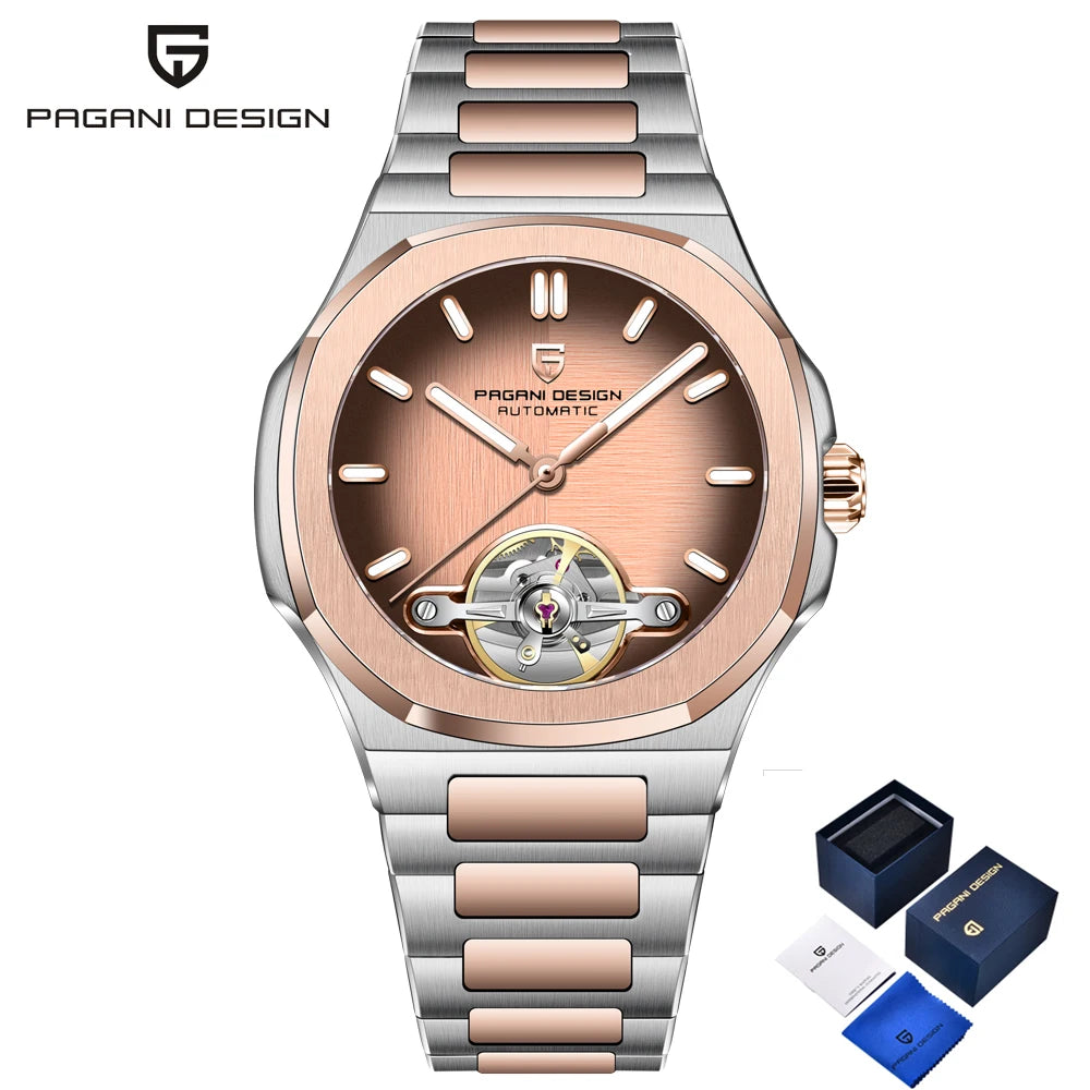 PAGANI DESIGN Tourbillon Men's Watches Top Luxury Automatic Watch For Men Mechanical Wristwatches AR Sapphire Luminous Gift Box
