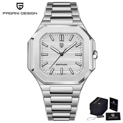 PAGANI DESIGN 2025 New 37MM Square Casual Top brand Men Watch Sapphire Glass Stainless Steel Quartz Watch Gift With Box Relojes