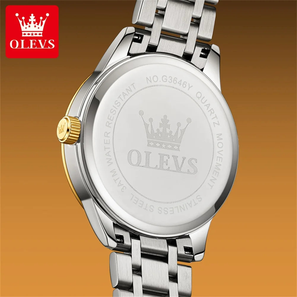 OLEVS Brand Men's Watch Quartz Watch Calendar Week Business Waterproof 3646
