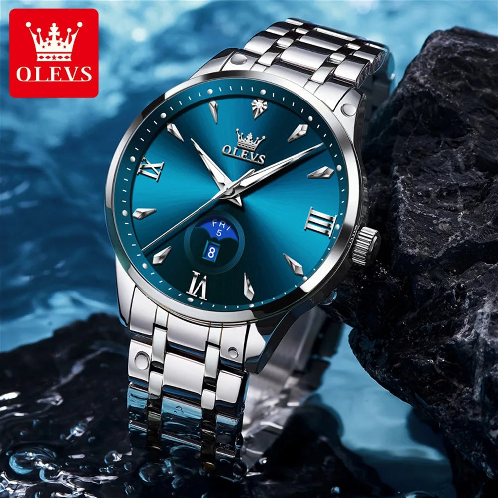 OLEVS Brand Men's Watch Quartz Watch Calendar Week Business Waterproof 3646