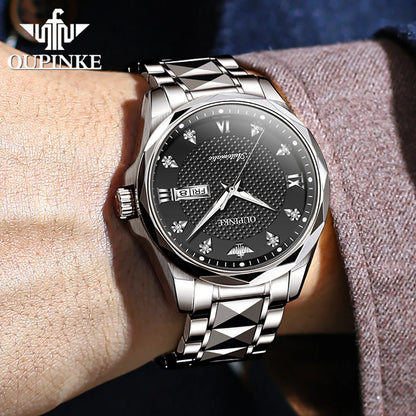 OUPINKE Brand Men's Watch Fully Automatic Mechanical Watch Calendar Week 3243