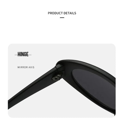 Hot Design Small Oval Futuristic Glasses Women Men Trendy Hip Hop Cat Eye Sunglasses UV400 Anti-ultraviolet Girl's Punk Eyewear