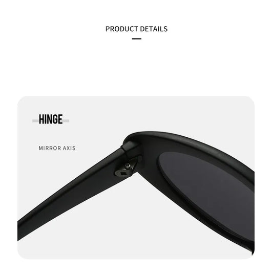 Hot Design Small Oval Futuristic Glasses Women Men Trendy Hip Hop Cat Eye Sunglasses UV400 Anti-ultraviolet Girl's Punk Eyewear