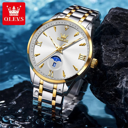 OLEVS Brand Men's Watch Quartz Watch Calendar Week Business Waterproof 3646