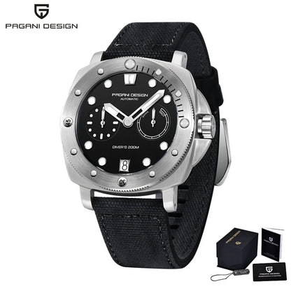 PAGANI DESIGN New Men's Automatic Mechanical Diving Watch 200m Waterproof AR Sapphire Glass Energy Storage Display Gift Box Set